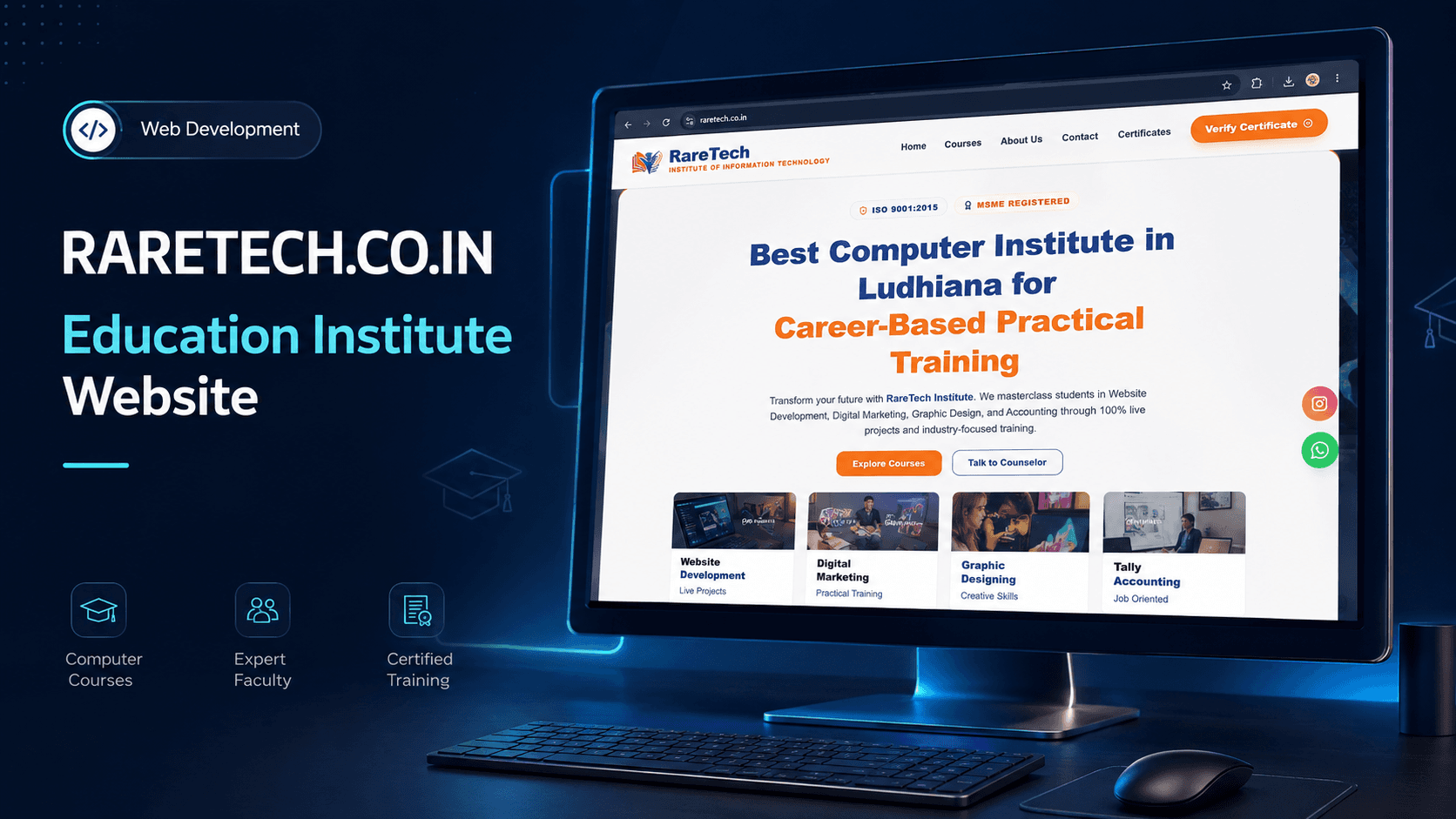 RareTech Institute — Digital Education & Student Management Platform website project by HD Web Studios
